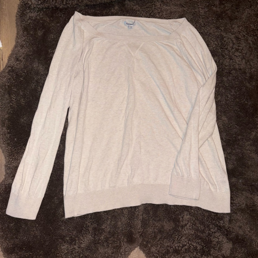 Old Navy Cream Knit Long Sleeve Top